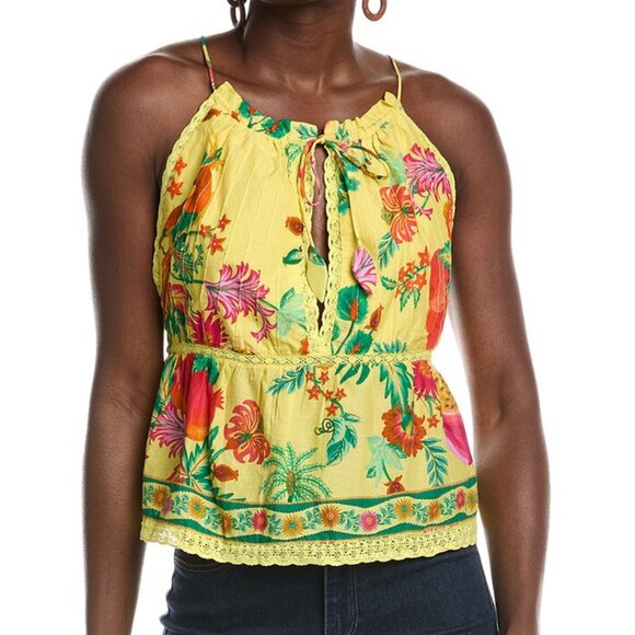 Farm Rio "Delicate Fruit Garden" Sleeveless Blouse - Picture 2 of 6